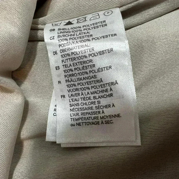 H&M DRESS SHIFT MIDI LONG SLEEVE SCOOP MECK TAN BONE CREAM SNAKE PRINT SIZE 10 - Picture 11 of 11